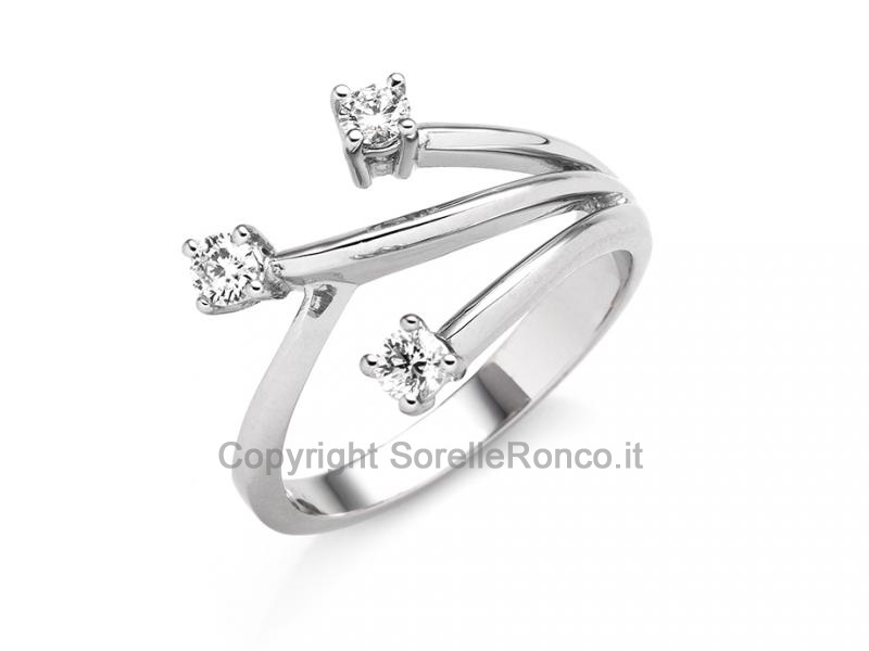 ANELLO TRILOGY ORO E DIAMANTI DA 0.30 CT